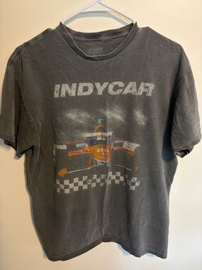 INDYCAR Graphic Tee in Washed Charcoal with Orange Accents
